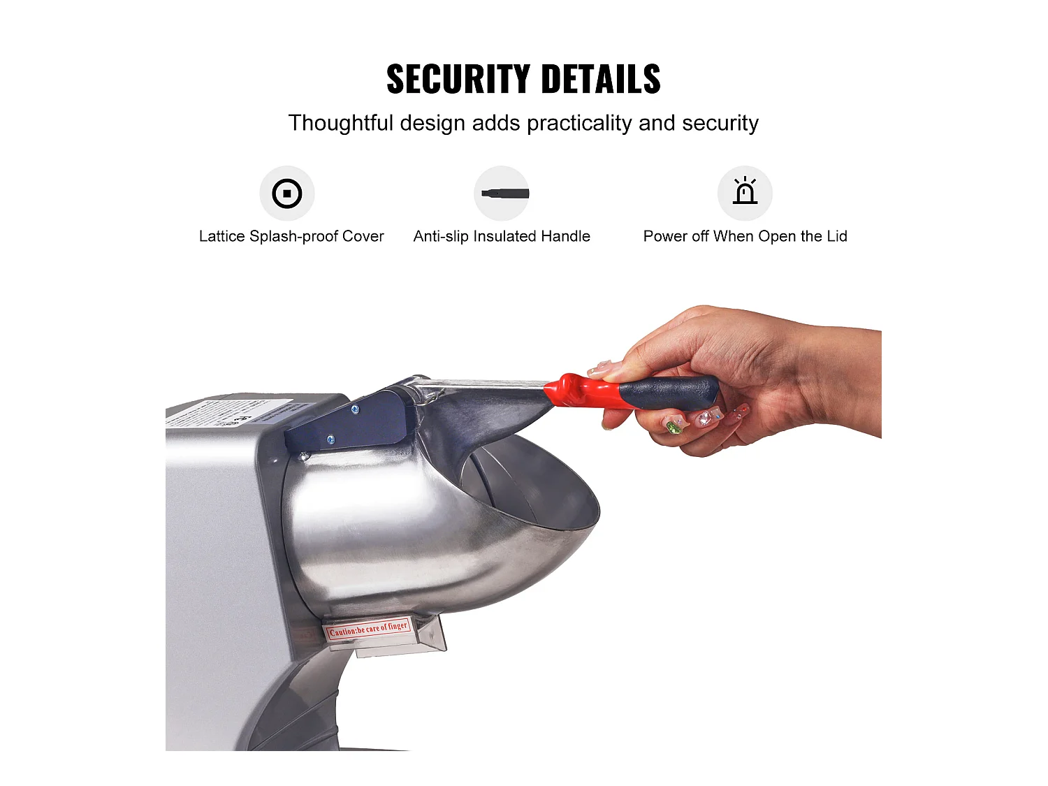 Elektryczna Kruszarka Do Lodu SucceBuy, Maszyna Do Śnieżnych Stożków 99,8 kg/h, 300 W