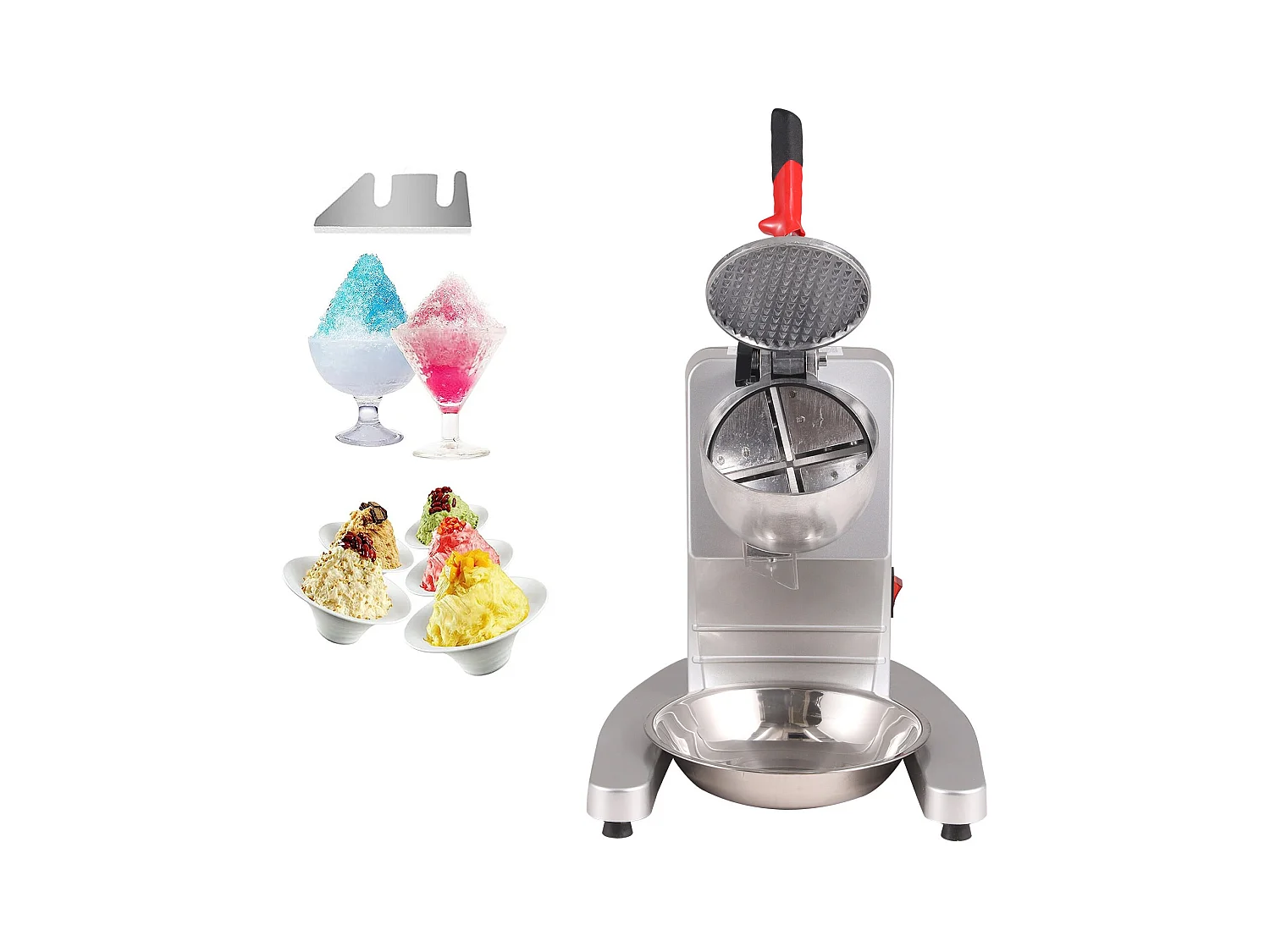 Broyeur à Glace Électrique SucceBuy, Machine à Cônes de Neige 99.8 kg/h, 300 W