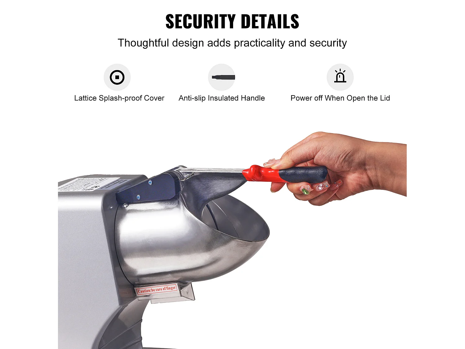 Broyeur à Glace Électrique SucceBuy, Machine à Cônes de Neige 99.8 kg/h, 300 W