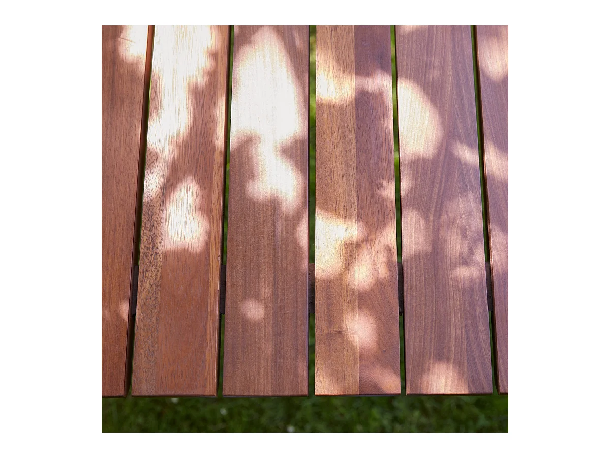 Table de jardin en bois de teck massif et métal Toscane 6/8 pers.