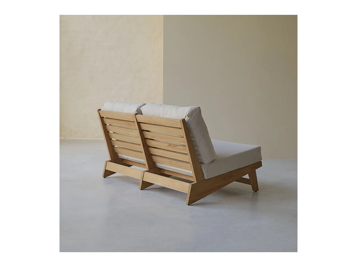 2-Sitzer-Bank Olia aus massivem Teakholz