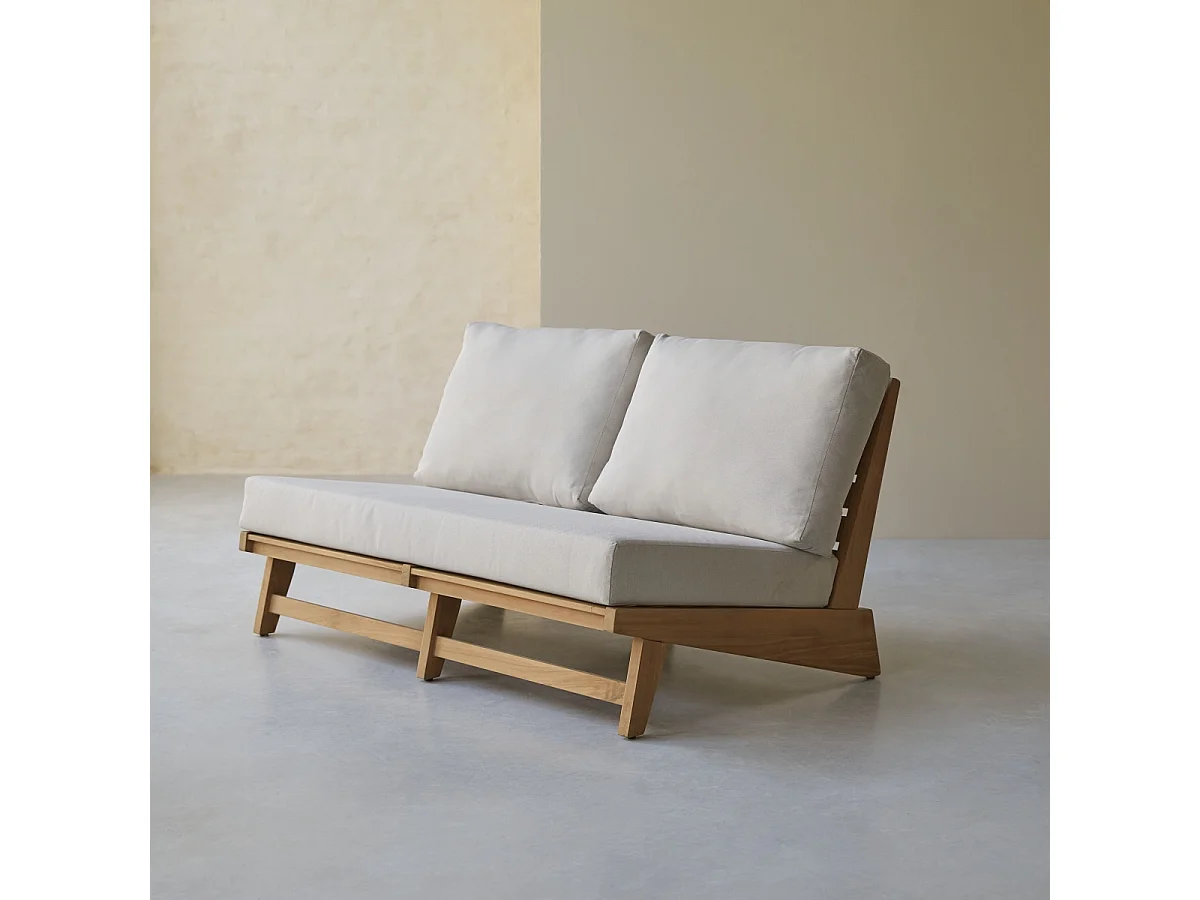 2-Sitzer-Bank Olia aus massivem Teakholz