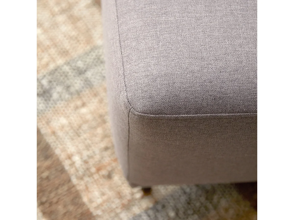 Fußhocker Lars mit taupegrauem Stoffbezug ,1-Sitz