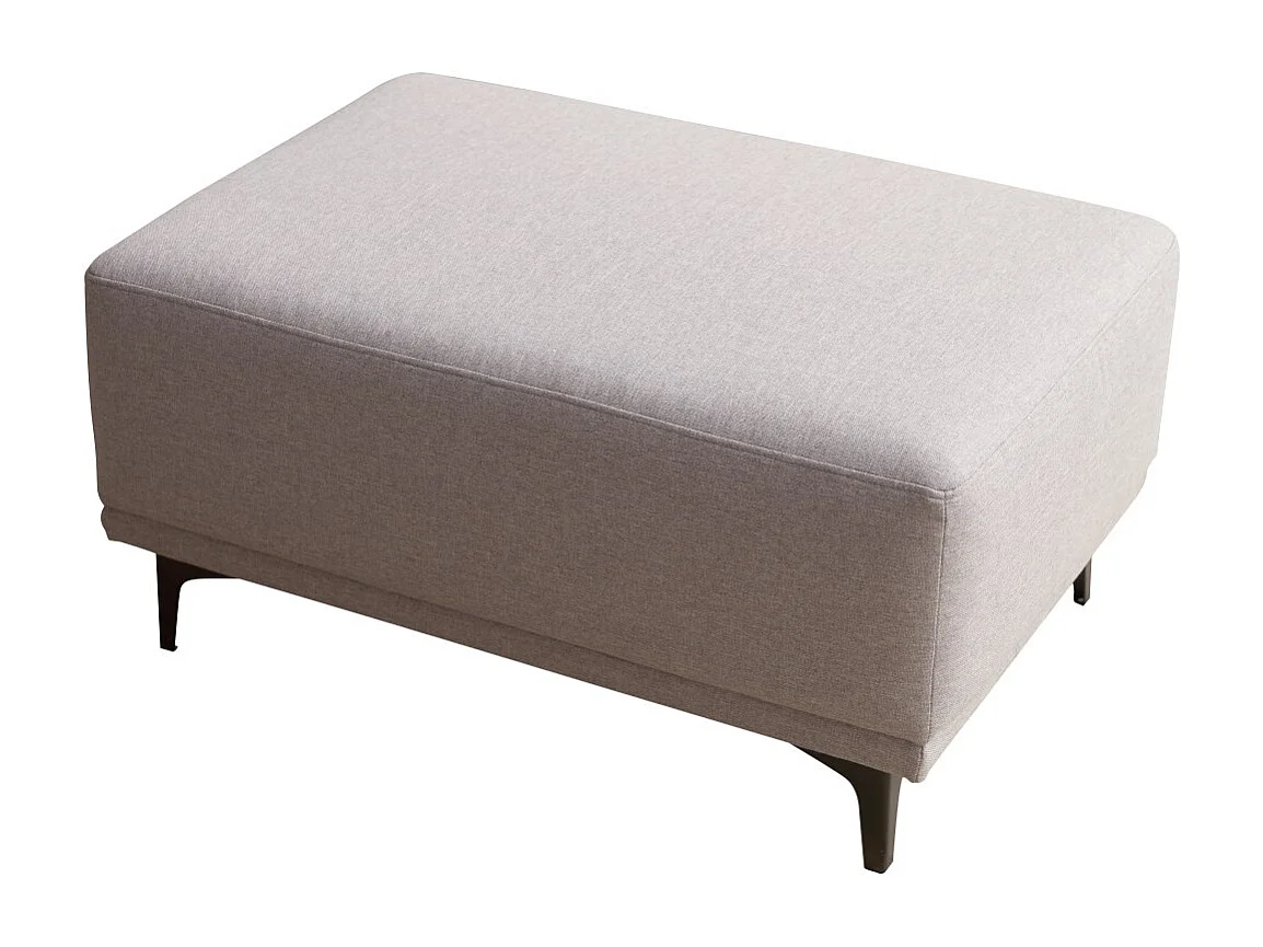 Fußhocker Lars mit taupegrauem Stoffbezug ,1-Sitz