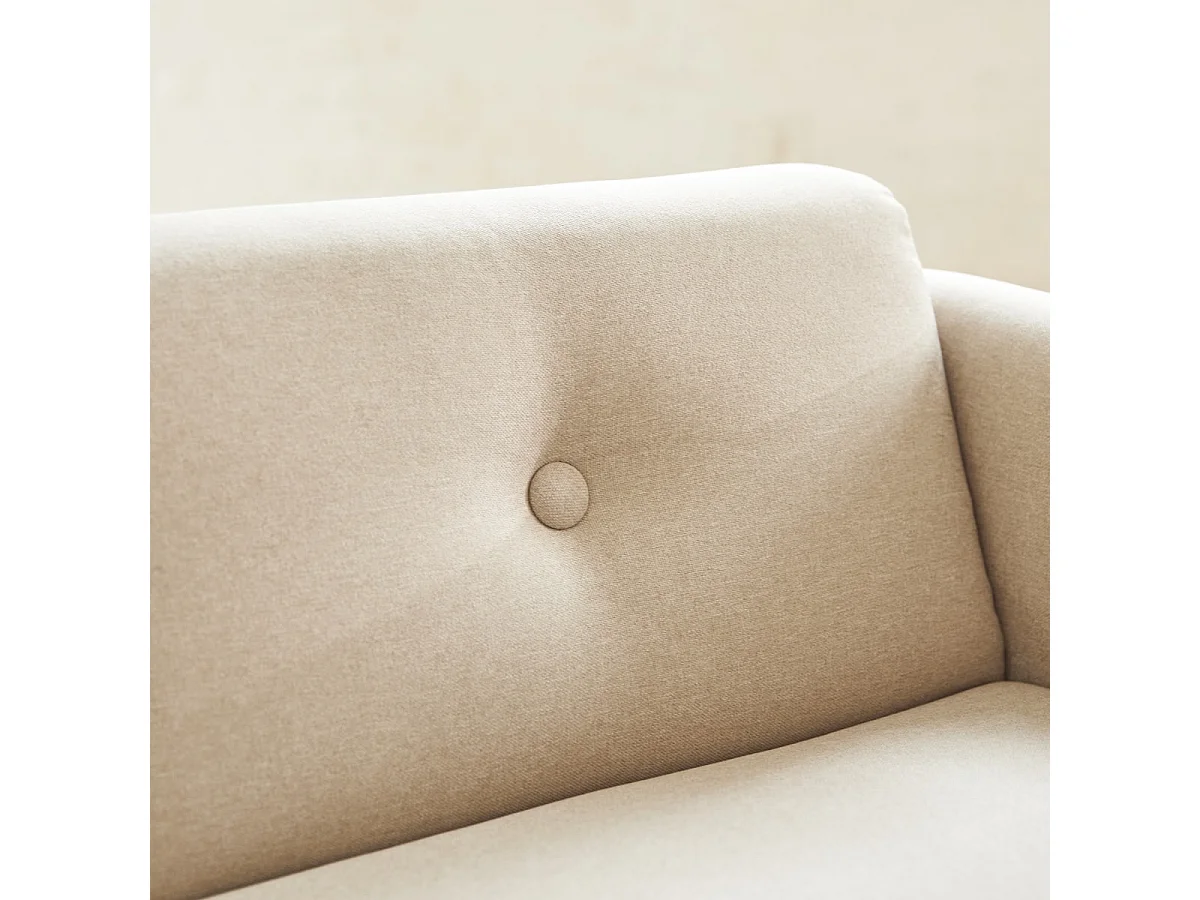 Divano in rovere massello e tessuto écru 2 posti