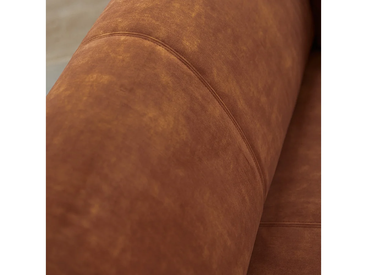 Divano con angolo a sinistra in velluto terracotta 270 x 180 cm Finn, 4 posti