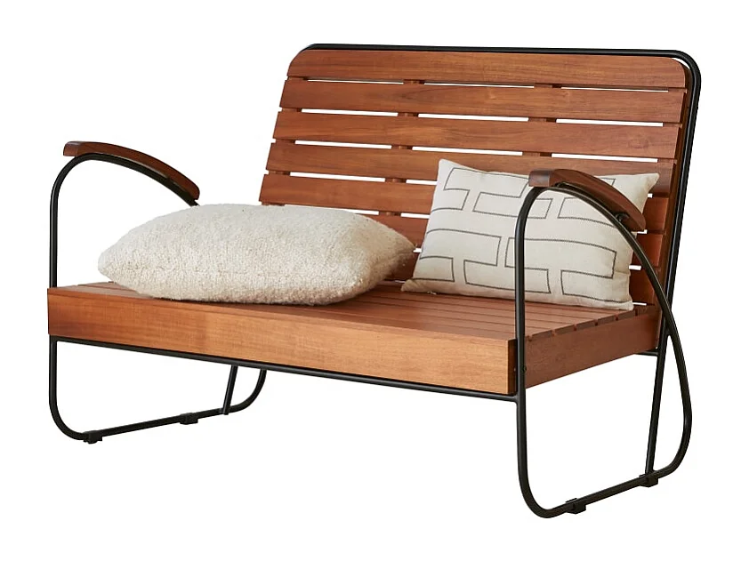 Banc Key Wood en acacia massif, 2 places