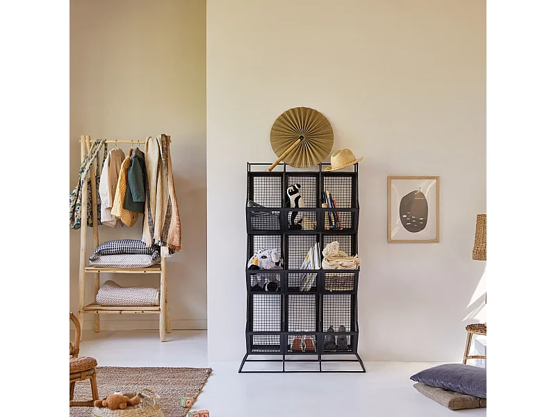 Scaffale tipo casellario per bambini in metallo verniciato Cléo