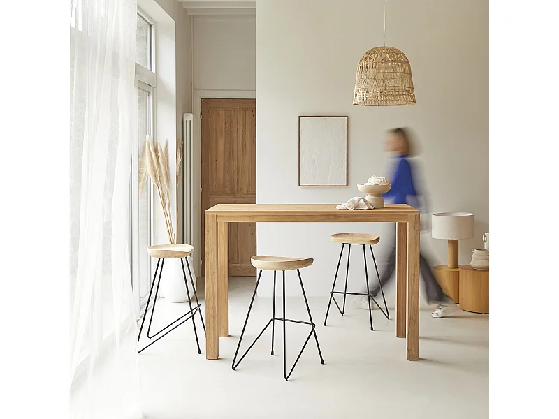 Table de bar en bois de teck massif 150x75 Eden