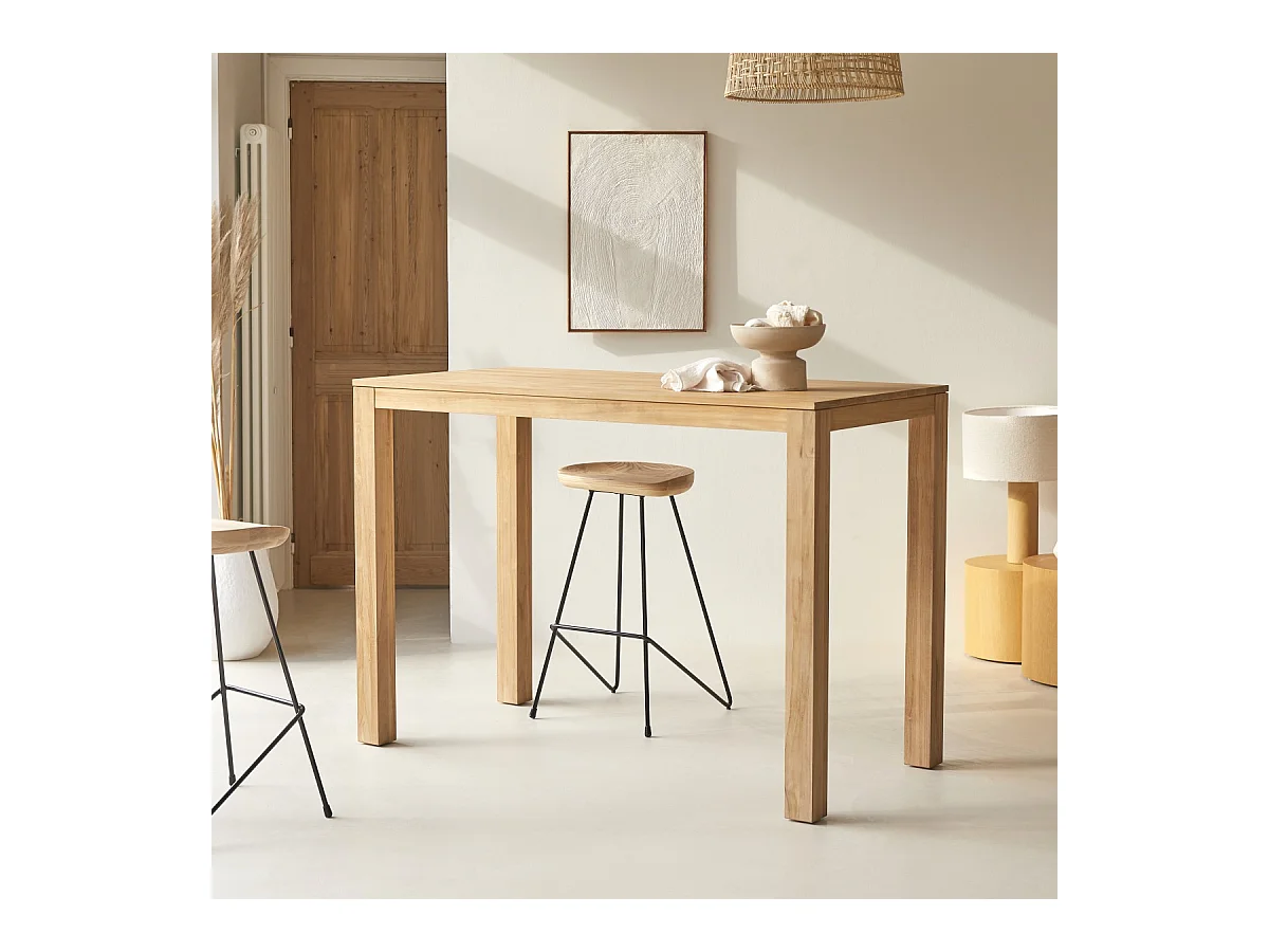 Tavolo da bar in legno di teak massello da 150 x 75 cm Eden