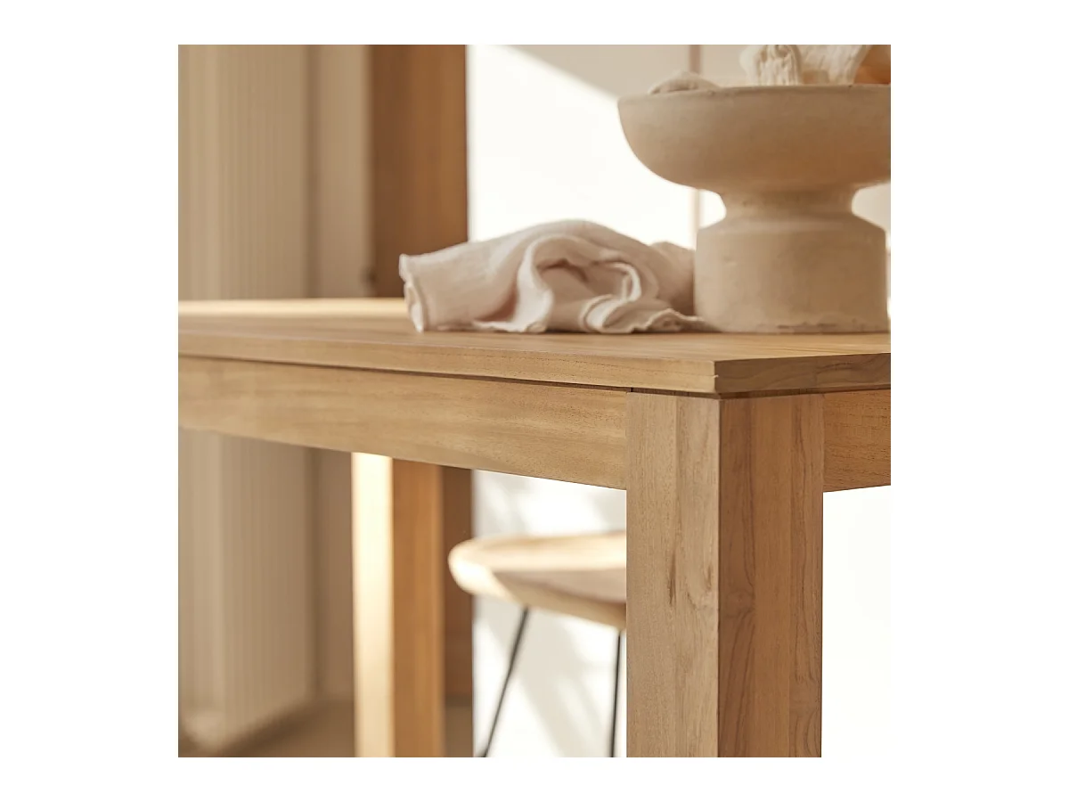 Tavolo da bar in legno di teak massello da 150 x 75 cm Eden