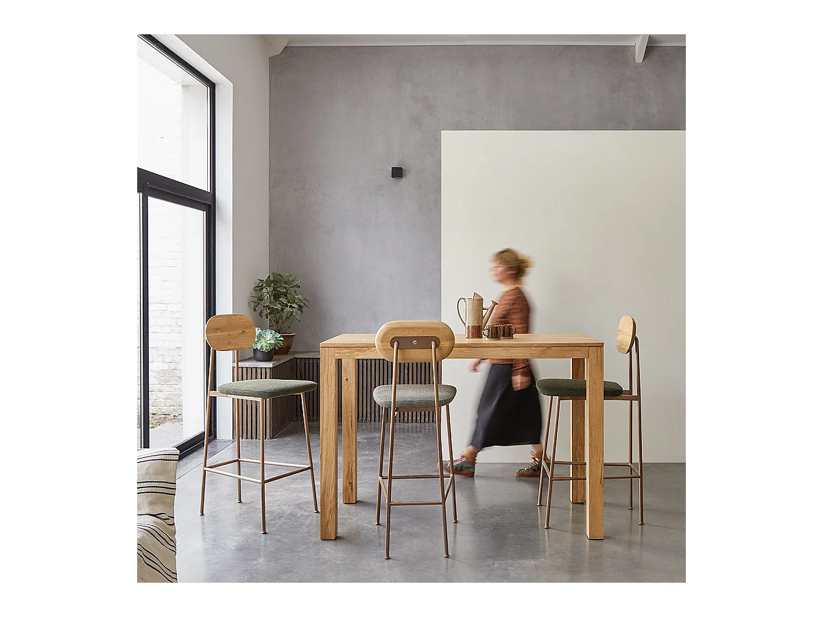 Table de bar en bois de chêne massif 150x75 Eden