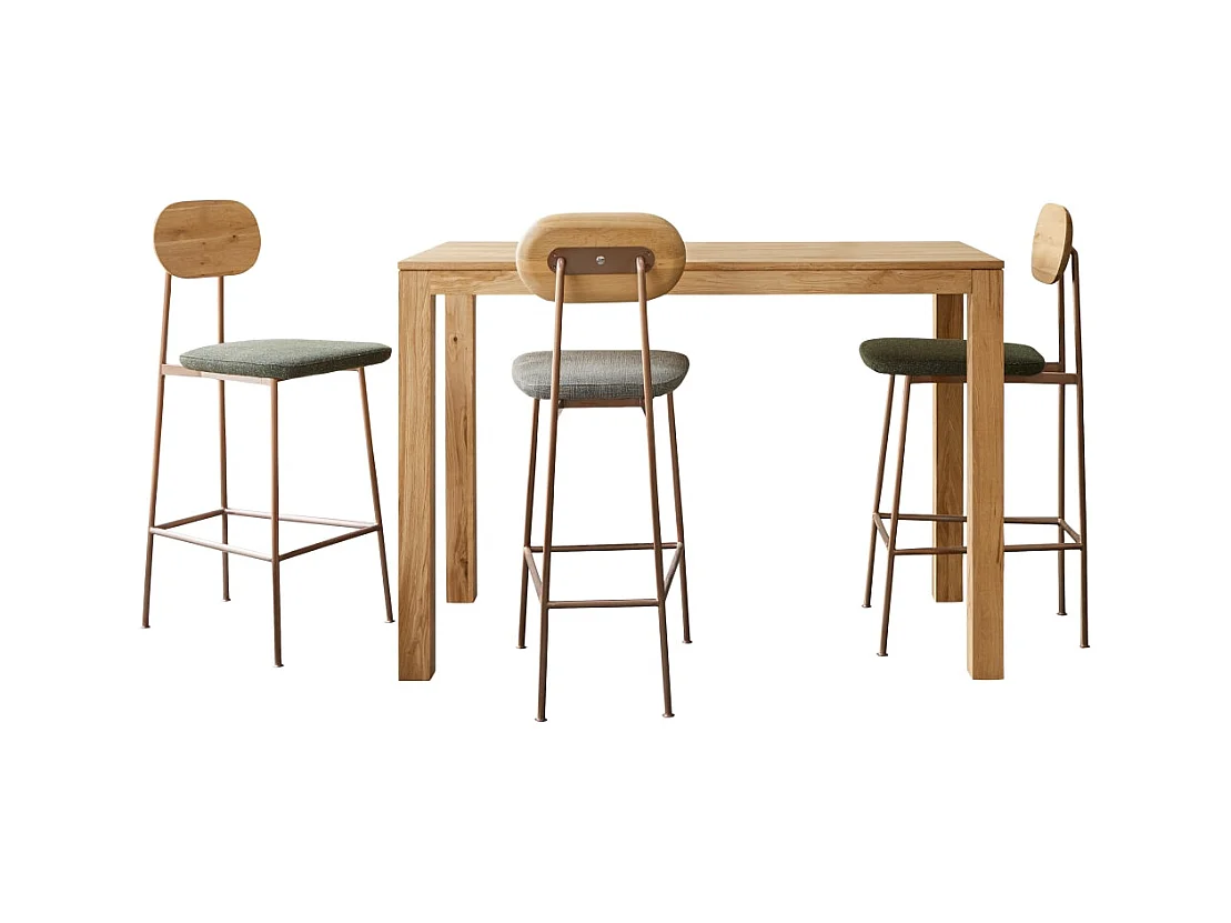 Table de bar en bois de chêne massif 150x75 Eden