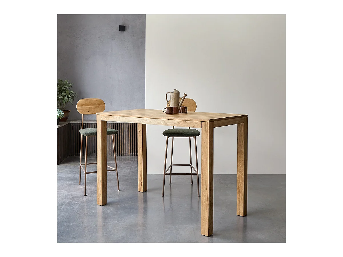 Table de bar en bois de chêne massif 150x75 Eden
