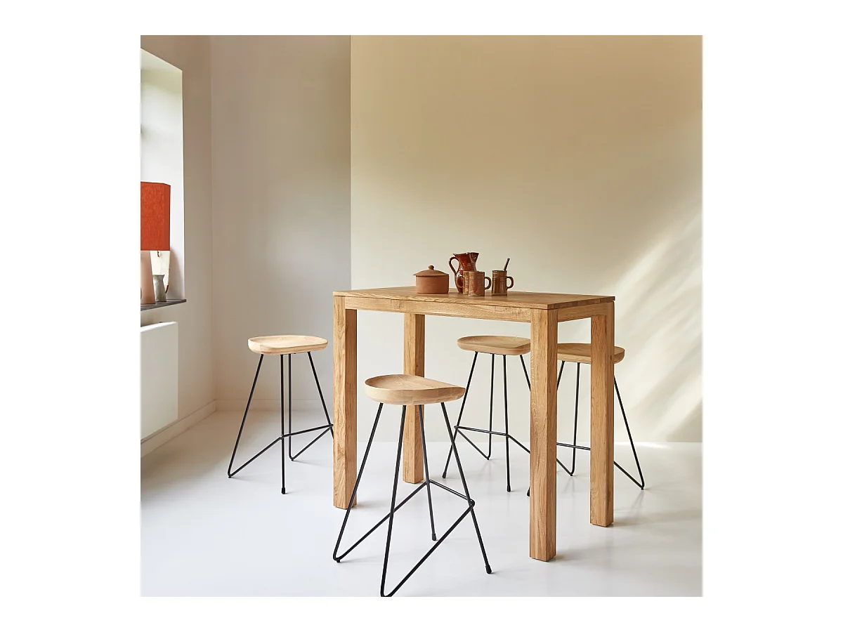 Tavolo da bar in legno di rovere massello 120x60 Eden