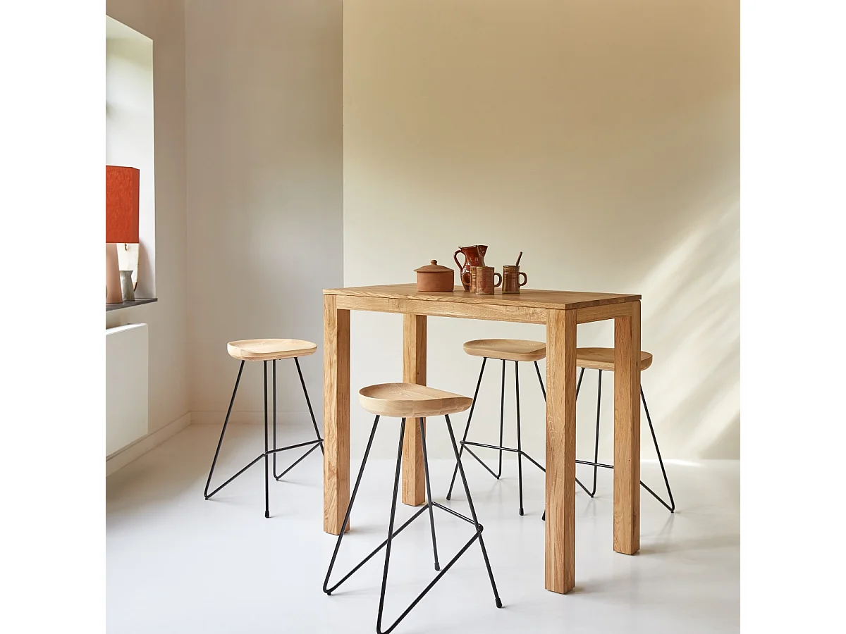 Bartisch Eden aus massivem Eichenholz 120x60