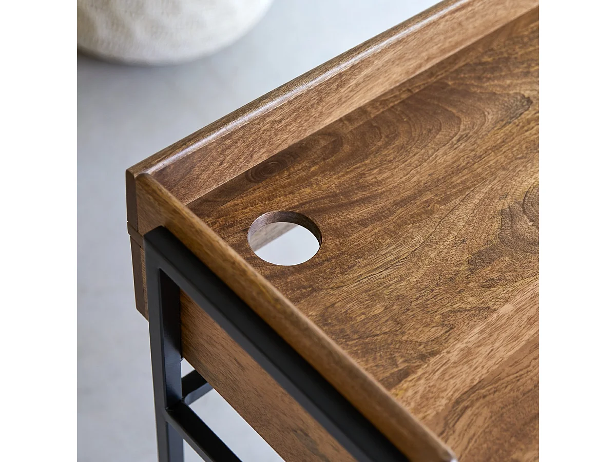 Schreibtisch Hedda aus massivem Mangoholz und Metall 114