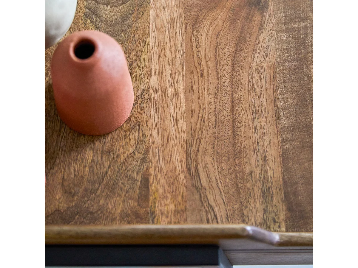 Schreibtisch Hedda aus massivem Mangoholz und Metall 114