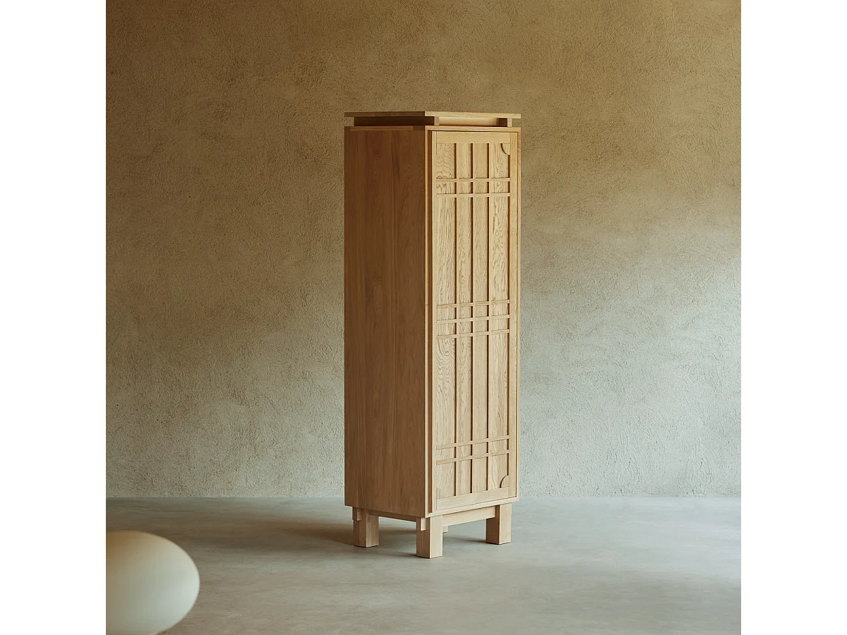 Bodi - Hochschrank aus massivem Eichenholz 62 cm breit