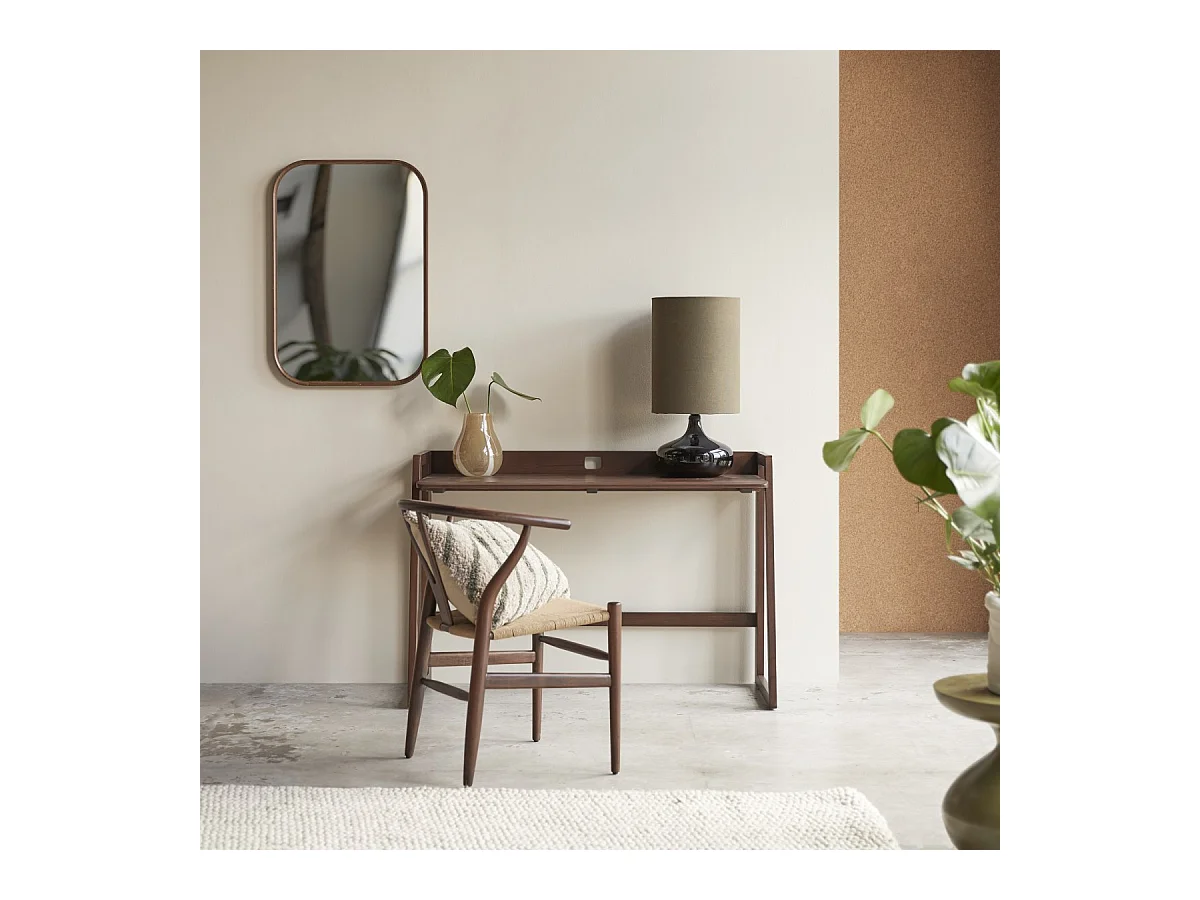 Scrivania pieghevole Philip in legno massello di teak scuro