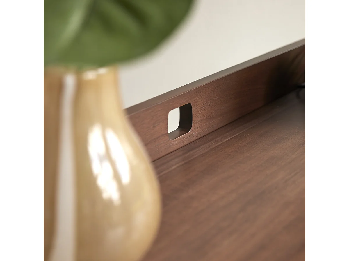 Scrivania pieghevole Philip in legno massello di teak scuro