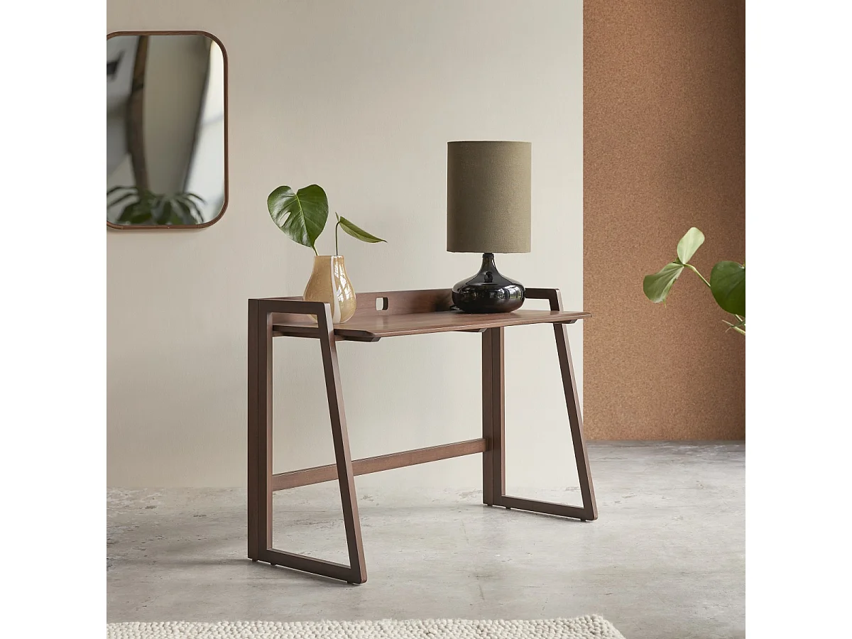 Klappbarer Schreibtisch Philips aus dunklem, massivem Teakholz