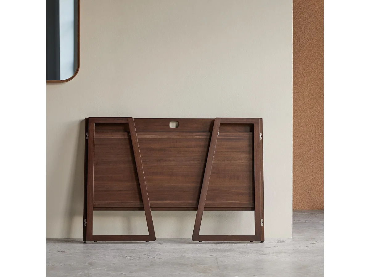 Klappbarer Schreibtisch Philips aus dunklem, massivem Teakholz