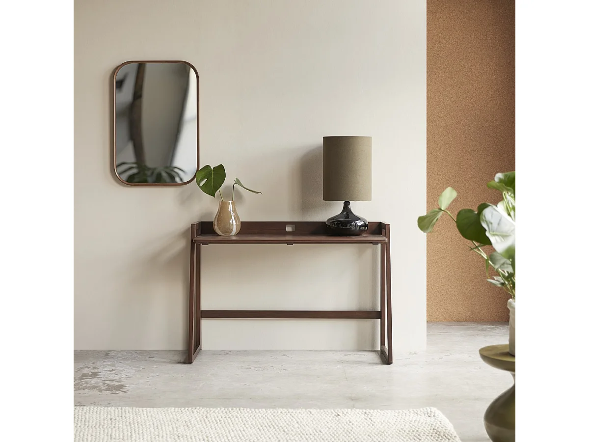 Klappbarer Schreibtisch Philips aus dunklem, massivem Teakholz