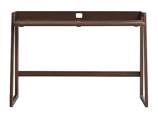 Klappbarer Schreibtisch Philips aus dunklem, massivem Teakholz