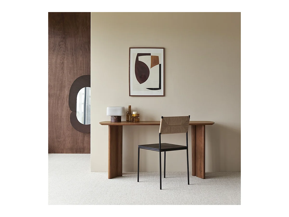 Scrivania in legno di acacia massello da 160 cm Suzanne