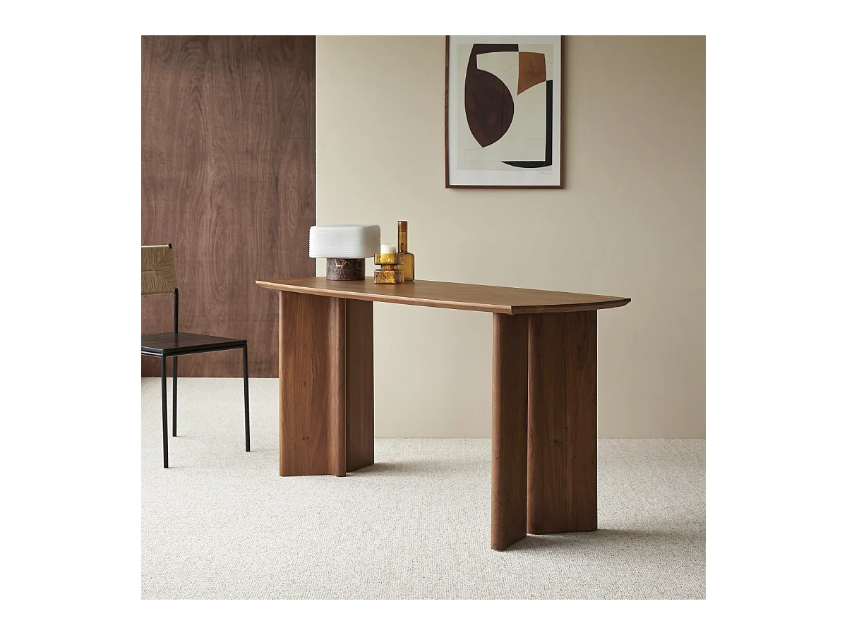 Scrivania in legno di acacia massello da 160 cm Suzanne