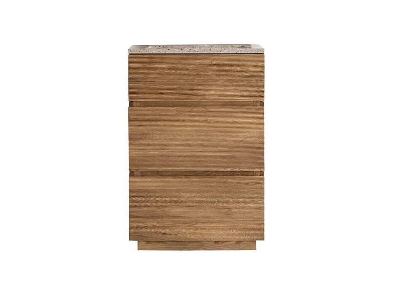 Mobile per il Bagno in legno di rovere e battuto di terrazzo pink da 60 cm