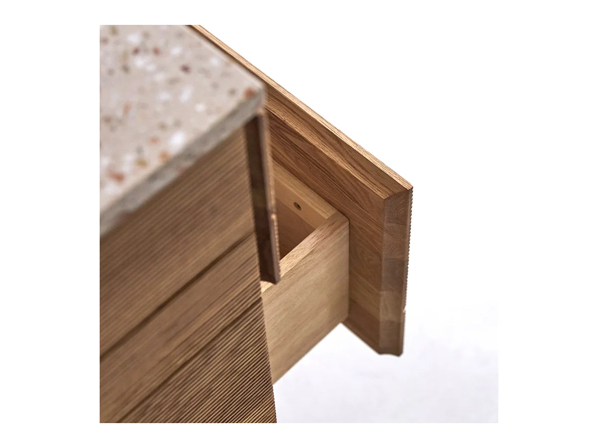 Mobile per il Bagno in legno di rovere e battuto di terrazzo pink da 60 cm