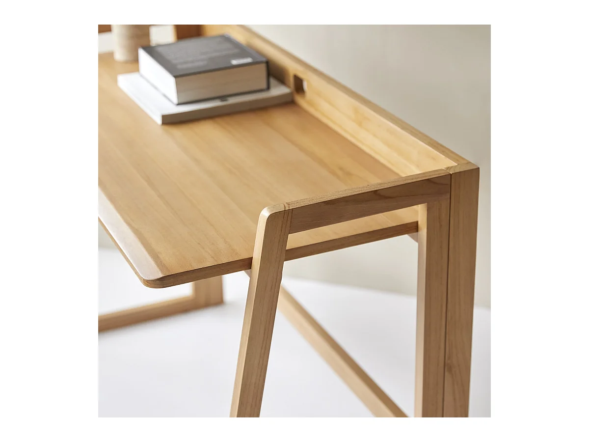 Scrivania pieghevole in teak massello chiaro Philip