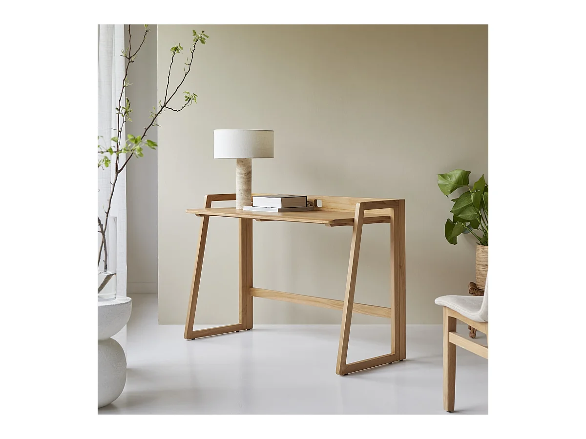 Scrivania pieghevole in teak massello chiaro Philip