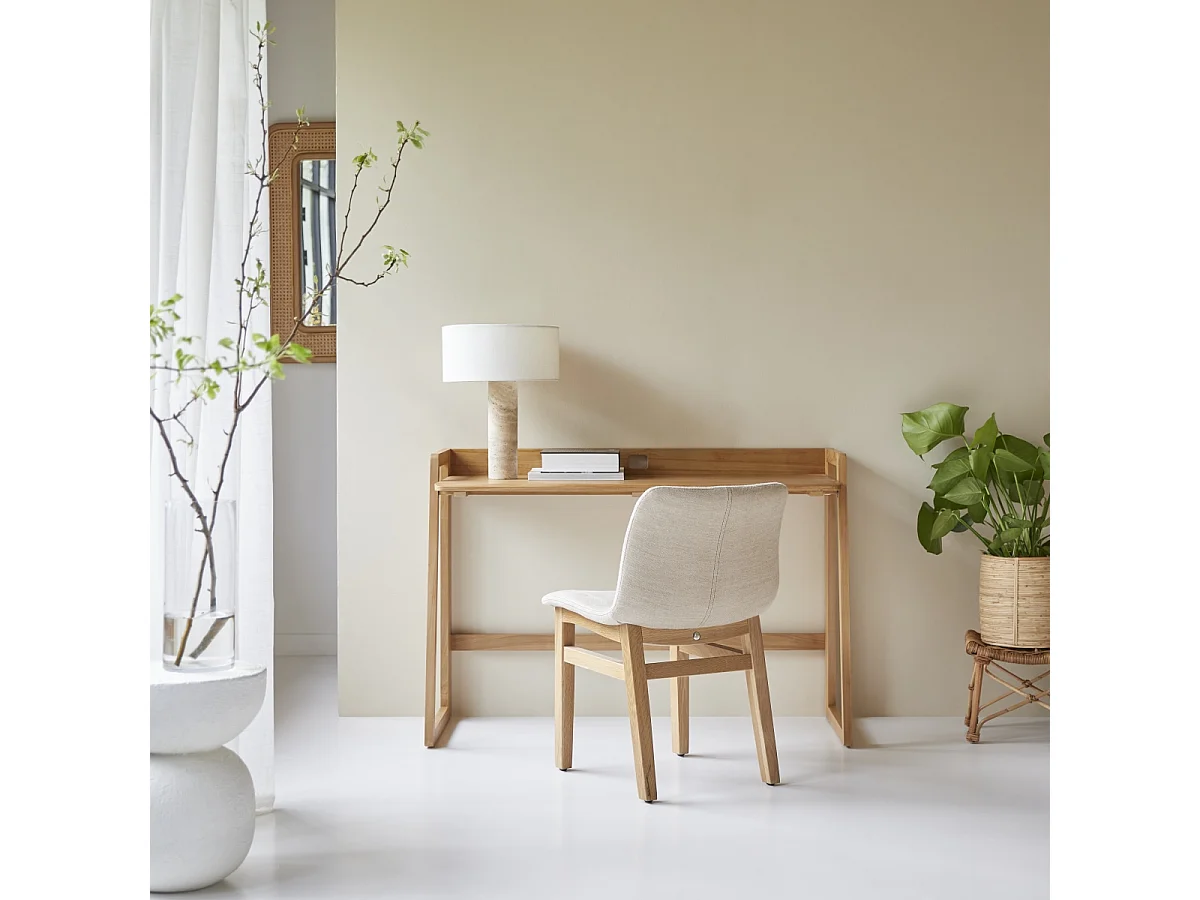 Klappbarer Schreibtisch Philips aus hellem, massivem Teakholz