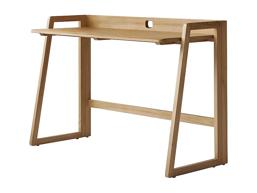 Klappbarer Schreibtisch Philips aus hellem, massivem Teakholz