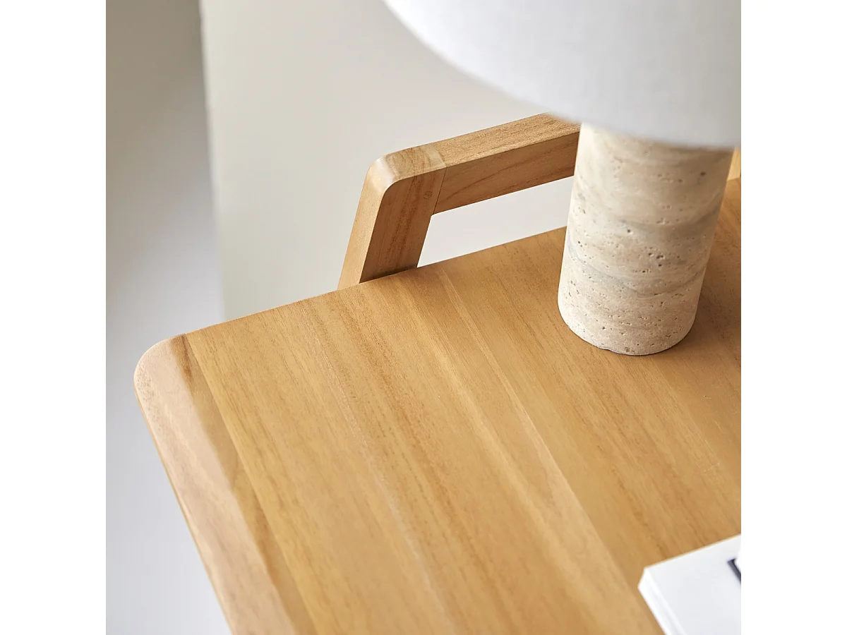 Klappbarer Schreibtisch Philips aus hellem, massivem Teakholz