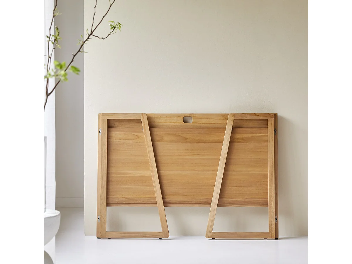 Klappbarer Schreibtisch Philips aus hellem, massivem Teakholz