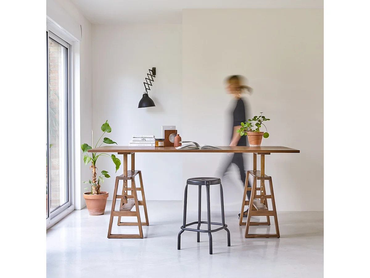 Bureau en bois de teck massif Trestle