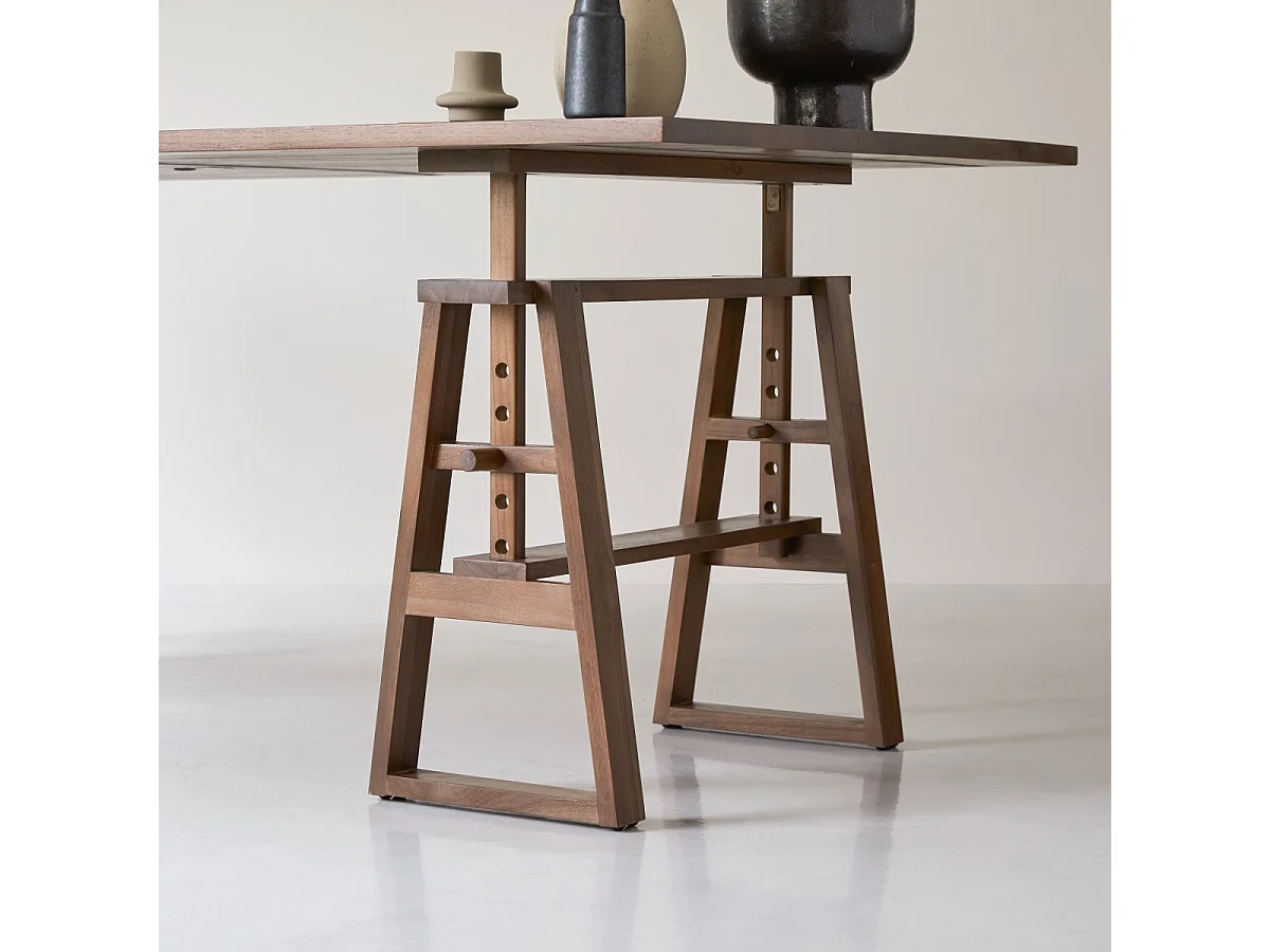 Bureau en bois de teck massif Trestle