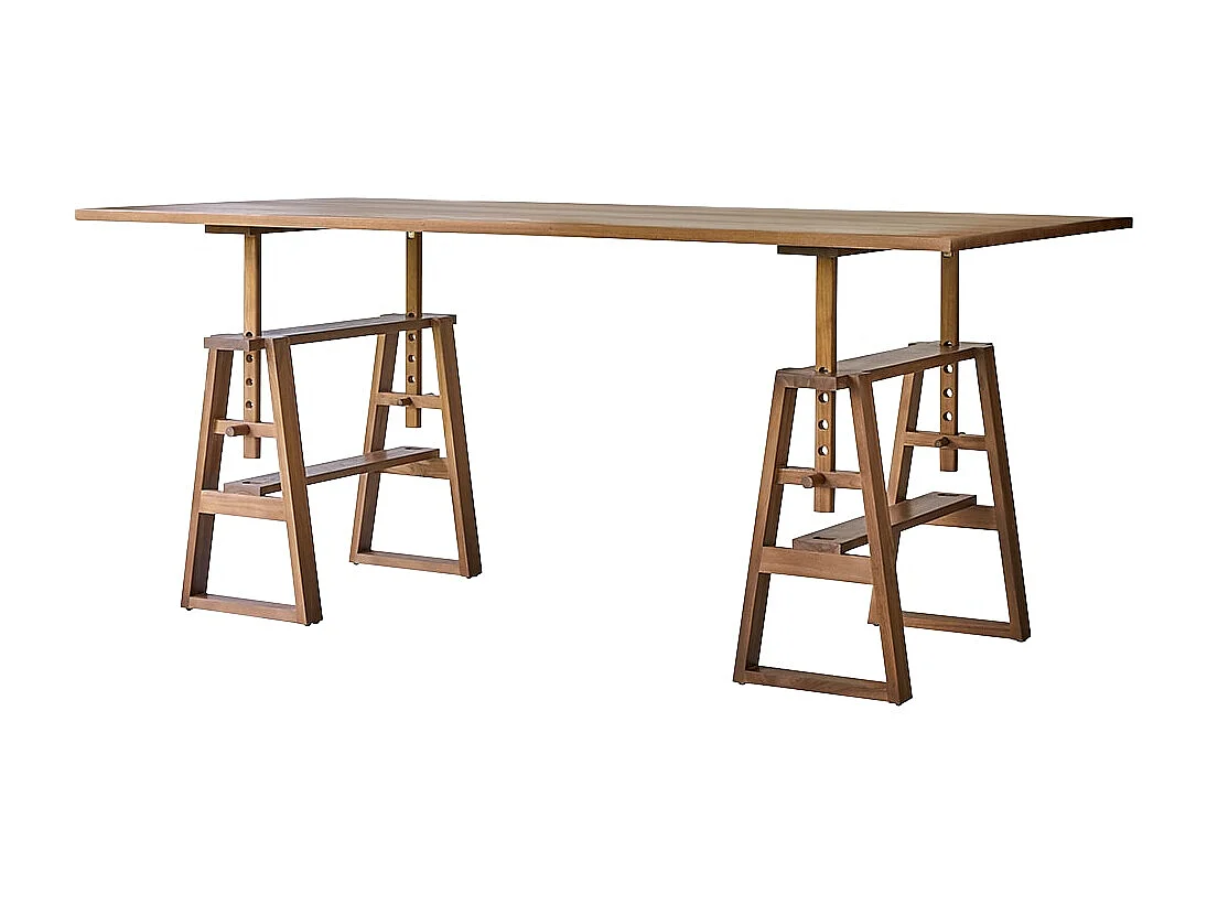 Bureau en bois de teck massif Trestle