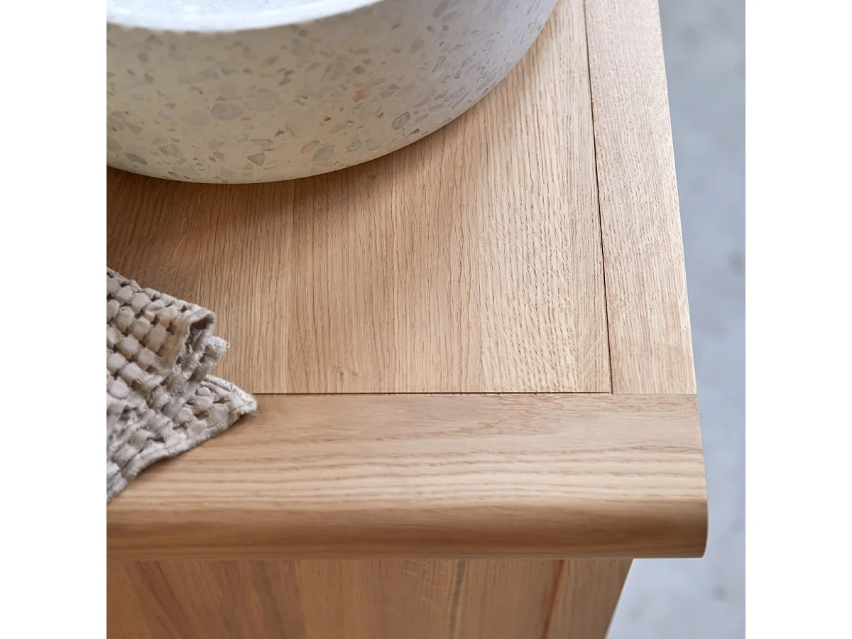 Waschbeckenunterschrank aus Eichenholz 65 Volute