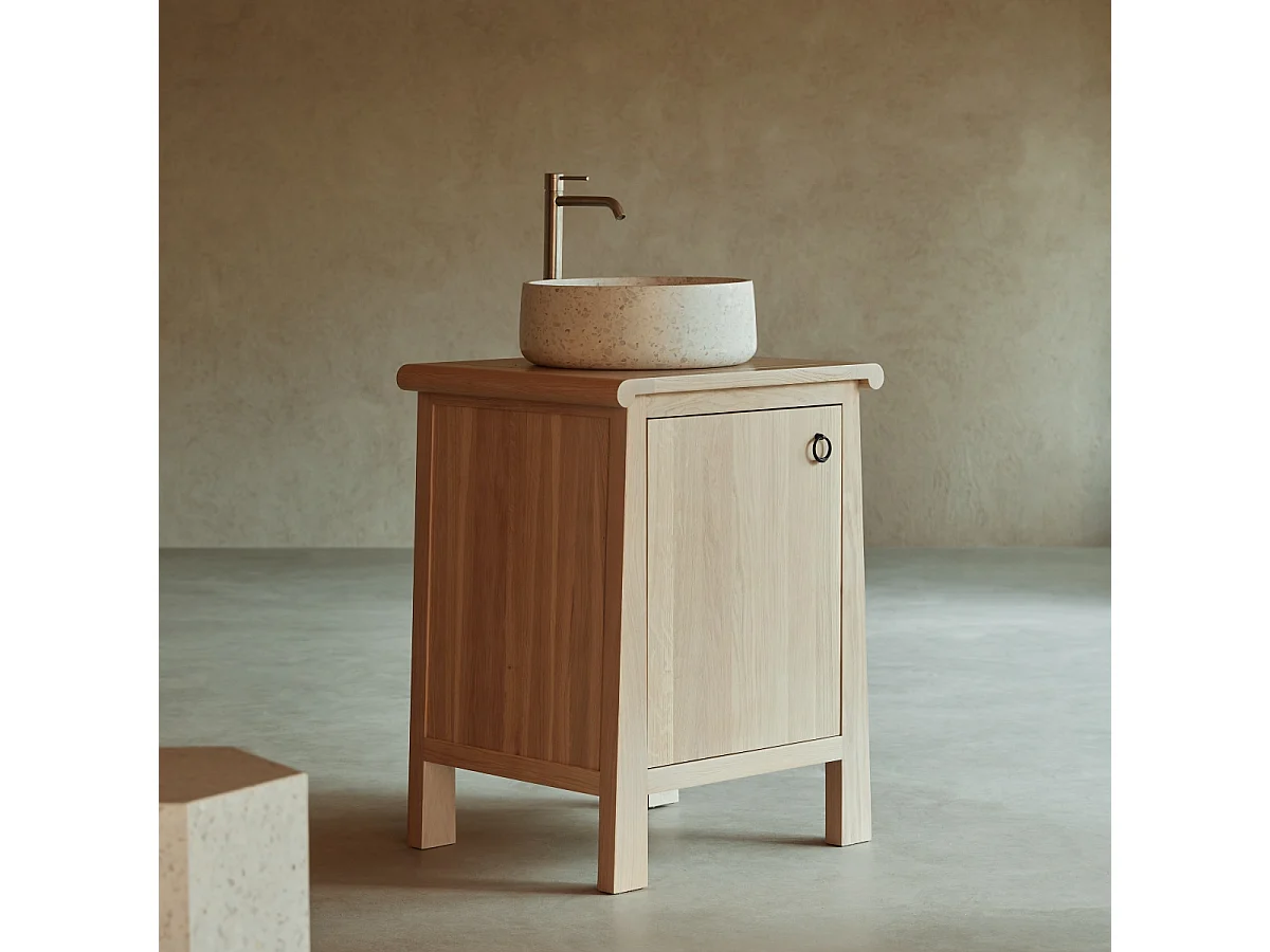 Mobile da bagno in rovere massello Volute 65 cm