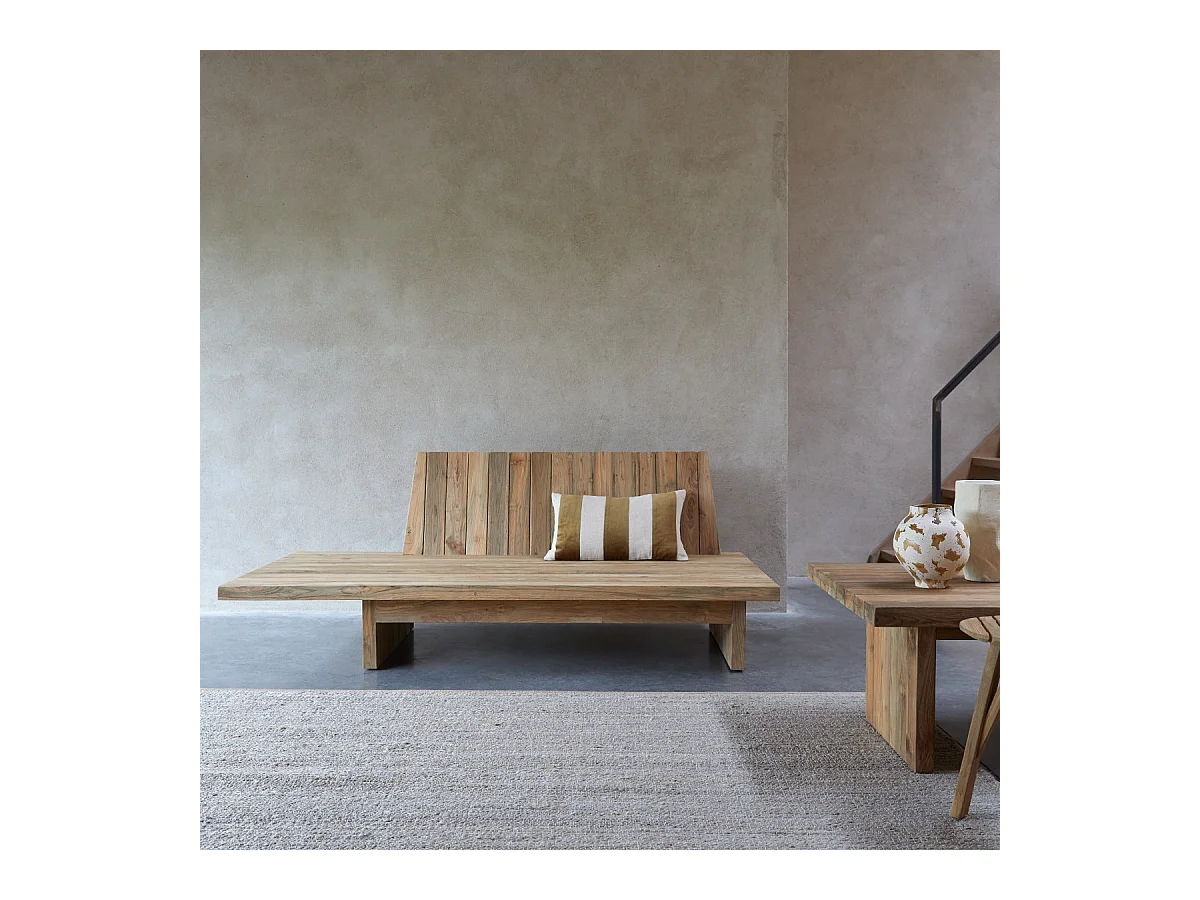 Banquette en bois de teck recyclé Joaquin, 3 places