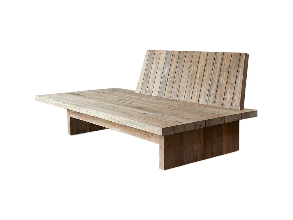 Banquette en bois de teck recyclé Joaquin, 3 places