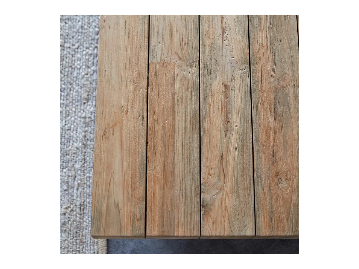 Banquette en bois de teck recyclé Joaquin, 3 places