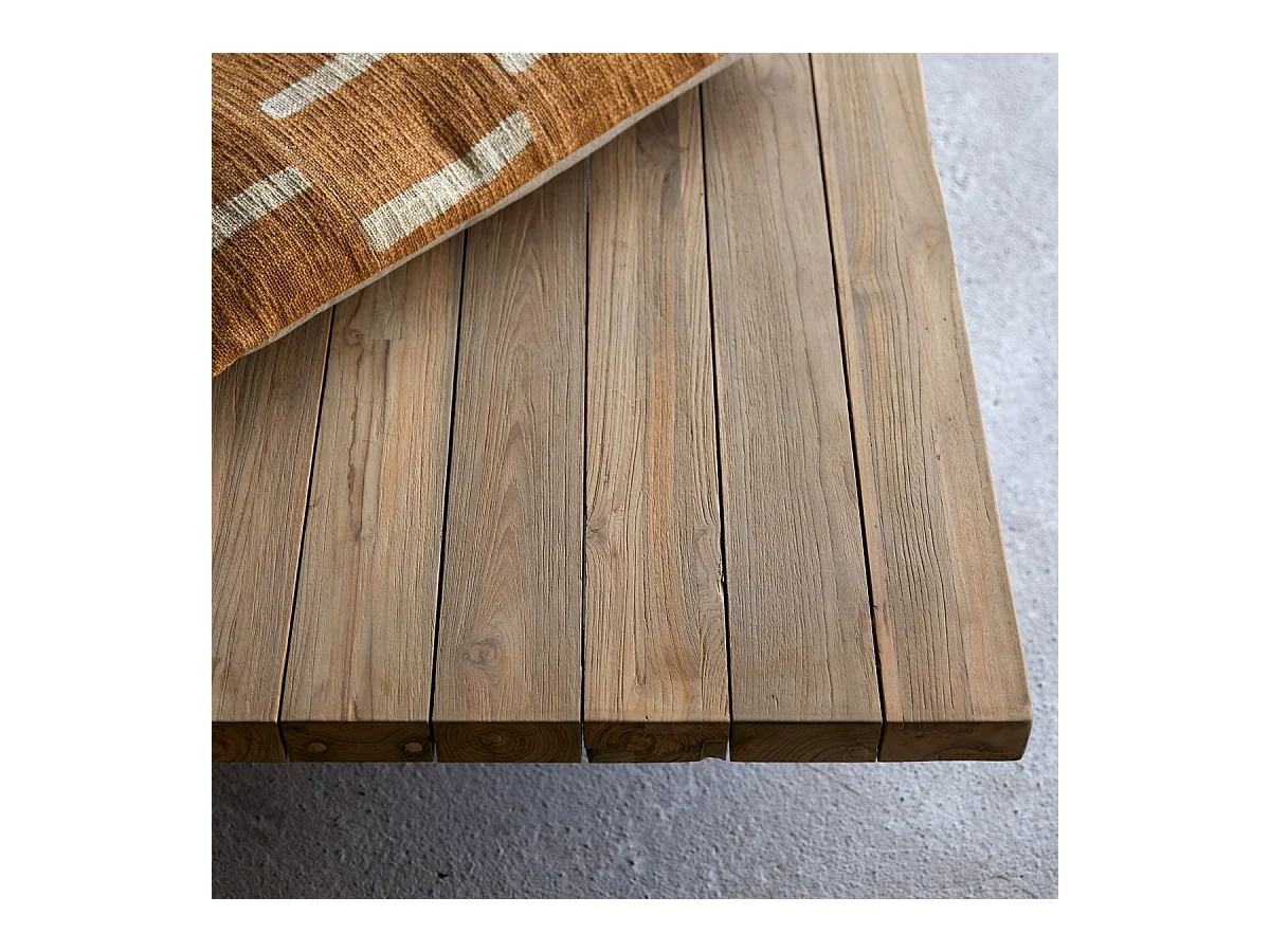 Banquette en bois de teck recyclé Joaquin, 3 places