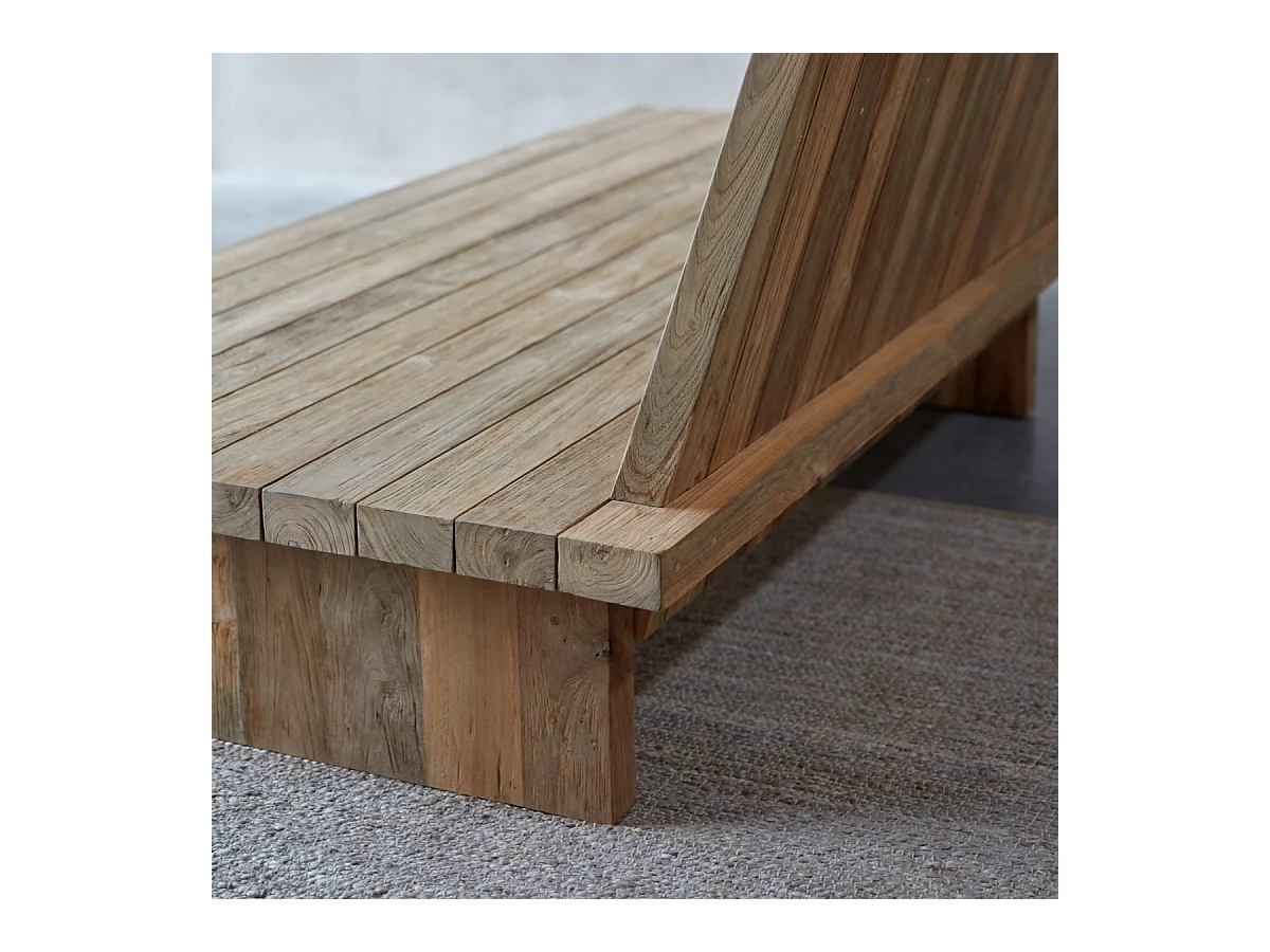 Banquette en bois de teck recyclé Joaquin, 3 places