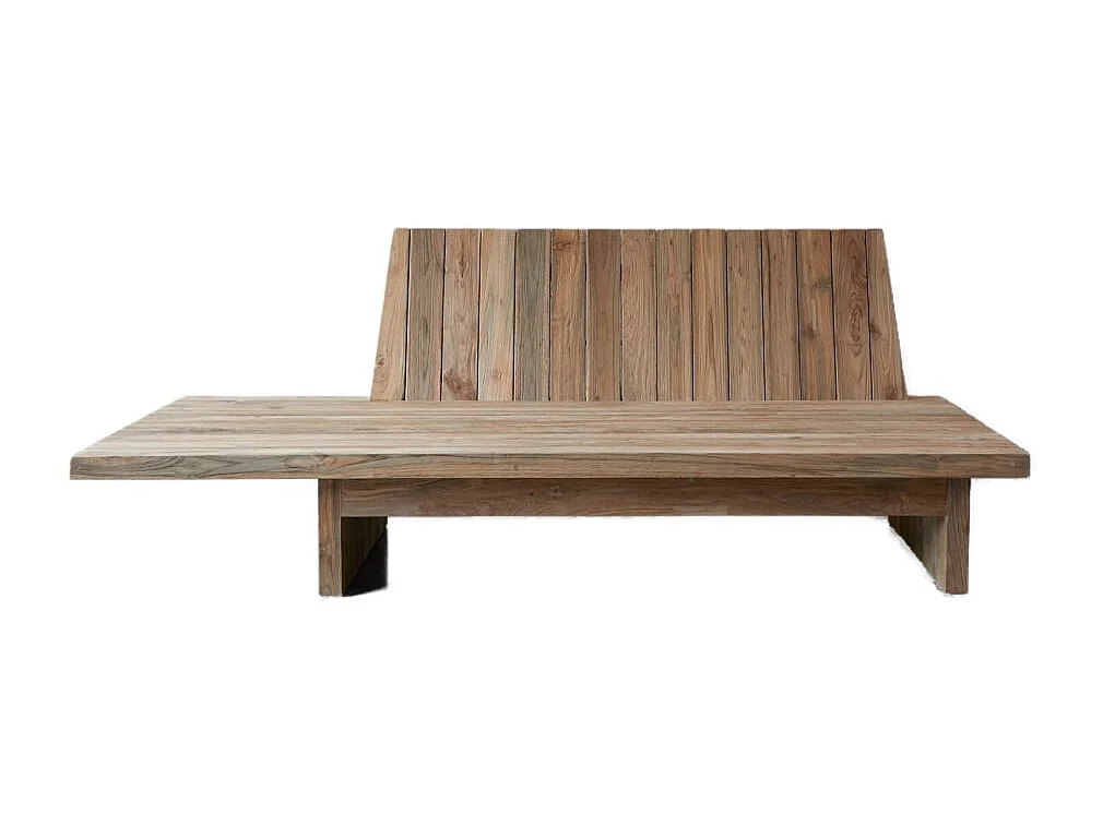 Banquette en bois de teck recyclé Joaquin, 3 places